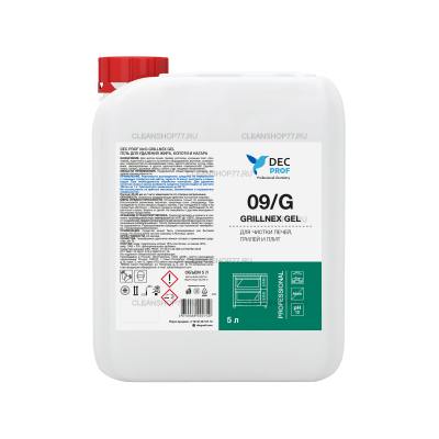 Гель DEC Prof 09/G Grillnex Gel для удаления жира, копоти и нагара с гриля и духовок (5 л)