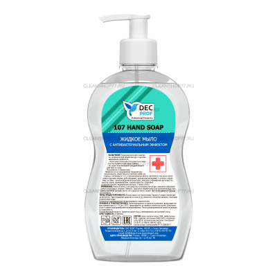 Жидкое мыло DEC Prof 107 Hand Soap с антибактериальным эффектом на основе ЧАС (0,5 л)